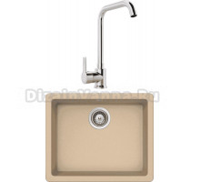 Комплект Мойка Schock Quadro 700524U 60 (N-100) Cristalite лунный камень + Смеситель MEGA Ege MG-PL10 хром