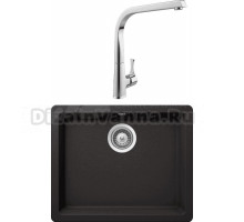 Комплект Мойка Schock Quadro 701047U 60 (N-100) Cristalite неро + Смеситель MEGA Mega MG-SUN03
