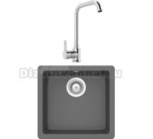 Комплект Мойка Schock Quadro 701048U 50 Cristalite баварский камень + Смеситель MEGA Ege MG-PL10 хром