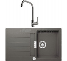 Комплект Мойка Schock Signus 45D (D-100) Cristadur серебристый камень + Смеситель MEGA City MG- ZRV104 хром