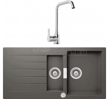 Комплект Мойка Schock Signus 60D (D-150) Cristadur серебристый камень + Смеситель MEGA Ege MG-PL10 хром