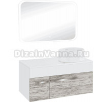 Мебель для ванной комнаты Runo Вудлайн 100 скандинавский дуб, раковина Palla 40