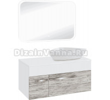 Мебель для ванной комнаты Runo Вудлайн 100 скандинавский дуб, раковина Terzo 60