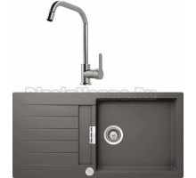 Комплект Мойка Schock Signus 60D Large (D-100L) Cristadur серебристый камень + Смеситель MEGA City MG- ZRV104 хром