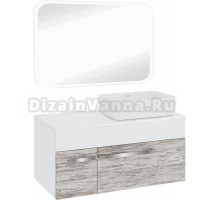 Мебель для ванной комнаты Runo Вудлайн 100 скандинавский дуб, раковина Tre 50