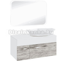 Мебель для ванной комнаты Runo Вудлайн 100 скандинавский дуб, раковина Poligono 65