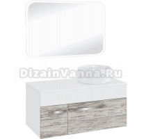Мебель для ванной комнаты Runo Вудлайн 100 скандинавский дуб, раковина Sole 40