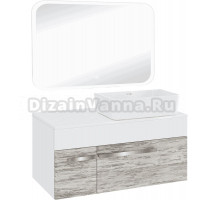 Мебель для ванной комнаты Runo Вудлайн 100 скандинавский дуб, раковина Lavello 50