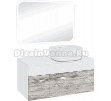 Мебель для ванной комнаты Runo Вудлайн 100 скандинавский дуб, раковина Bella 40