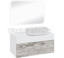 Мебель для ванной комнаты Runo Вудлайн 100 скандинавский дуб, раковина Nuovo 50