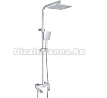 Душевая стойка Rose R1556F белый, хром