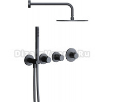 Душевой комплект Paffoni Modular Box KITMB000NOKING С ВНУТРЕННЕЙ ЧАСТЬЮ, верхний душ 30 см, черный