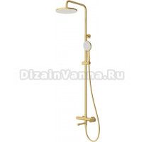 Душевая стойка Cezares Stylus STYLUS-CVD-BORO со смесителем и изливом, брашированное золото