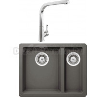 Комплект Мойка Schock Soho 700986U 60 Plus (N-150) Cristadur серебристый камень + Смеситель MEGA Mega MG-SUN03