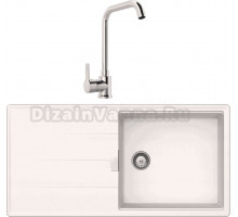 Комплект Мойка Schock Tia 60D Large Cristadur поларис + Смеситель MEGA Ege MG-PL10 хром