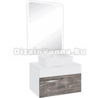 Мебель для ванной комнаты Runo Вудлайн 65 железный камень, раковина Lavello 50