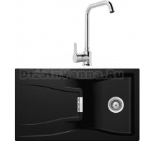 Комплект Мойка Schock Waterfall 45D (D-100) Cristadur магма + Смеситель MEGA Ege MG-PL10 хром