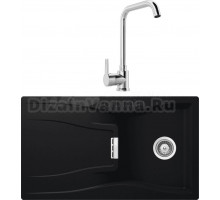 Комплект Мойка Schock Waterfall 45D (D-100) Cristadur пуро + Смеситель MEGA Ege MG-PL10 хром