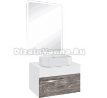 Мебель для ванной комнаты Runo Вудлайн 65 железный камень, раковина Nuovo 50