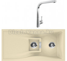 Комплект Мойка Schock Waterfall 60D (D-150) Cristadur аворио, интегрированная + Смеситель MEGA Mega MG-SUN03