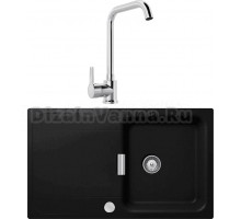 Комплект Мойка Schock Wembley 50D Cristadur пуро + Смеситель MEGA Ege MG-PL10 хром