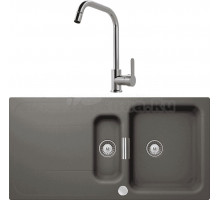 Комплект Мойка Schock Wembley 60D Cristadur серебристый камень + Смеситель MEGA City MG- ZRV104 хром