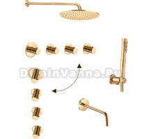 Душевой комплект Paffoni Modular Box KITMB019HG139 С ВНУТРЕННЕЙ ЧАСТЬЮ, медовое золото