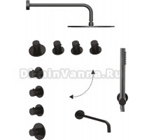 Душевой комплект Paffoni Modular Box KITMB019NO045 С ВНУТРЕННЕЙ ЧАСТЬЮ, черный