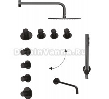 Душевой комплект Paffoni Modular Box KITMB019NO141 С ВНУТРЕННЕЙ ЧАСТЬЮ, черный