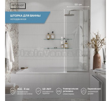 Шторка на ванну Reflexion RX14050CСR-07 50 см, профиль хром, стекло прозрачное