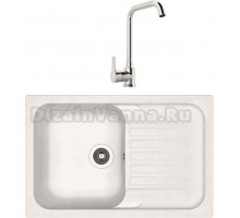 Комплект Мойка Dr. Gans Adel 780 белая + Смеситель MEGA Ege MG-PL10 хром