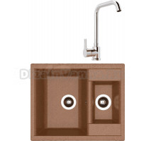 Комплект Мойка Dr. Gans Astra 620K терракот + Смеситель MEGA Ege MG-PL10 хром