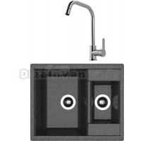 Комплект Мойка Dr. Gans Astra 620K черный + Смеситель MEGA City MG- ZRV104 хром