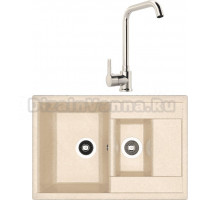 Комплект Мойка Dr. Gans Astra 760K латте + Смеситель MEGA Ege MG-PL10 хром