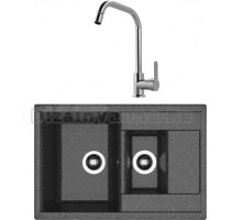 Комплект Мойка Dr. Gans Astra 760K черный + Смеситель MEGA City MG- ZRV104 хром