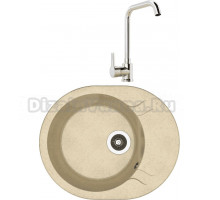 Комплект Мойка Dr. Gans Berta 580 дюна + Смеситель MEGA Ege MG-PL10 хром