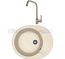 Комплект Мойка Dr. Gans Berta 580 латте + Смеситель MEGA City MG- ZRV104 хром