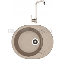 Комплект Мойка Dr. Gans Berta 580 терра + Смеситель MEGA Ege MG-PL10 хром