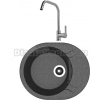 Комплект Мойка Dr. Gans Berta 580 черный + Смеситель MEGA City MG- ZRV104 хром