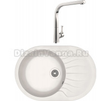Комплект Мойка Dr. Gans Berta 760 белый + Смеситель MEGA Mega MG-SUN03