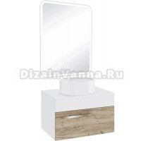 Мебель для ванной комнаты Runo Вудлайн 65 крафтовый дуб, раковина Palla 40