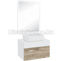Мебель для ванной комнаты Runo Вудлайн 65 крафтовый дуб, раковина Tre 50