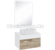 Мебель для ванной комнаты Runo Вудлайн 65 крафтовый дуб, раковина Nuovo 50
