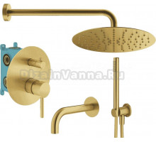 Душевой комплект Plumberia Selection Ixo KITXO19OB60 С ВНУТРЕННЕЙ ЧАСТЬЮ, золото брашированное