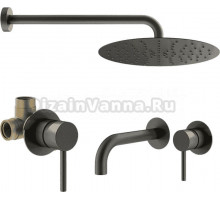 Комплект для ванной Plumberia Selection Ixo KITXO01GR210 С ВНУТРЕННЕЙ ЧАСТЬЮ, графит матовый