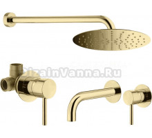 Комплект для ванной Plumberia Selection Ixo KITXO01OR210 С ВНУТРЕННЕЙ ЧАСТЬЮ, золото 24к
