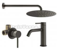 Комплект для ванной Plumberia Selection Ixo KITXO01GR53 С ВНУТРЕННЕЙ ЧАСТЬЮ, графит матовый