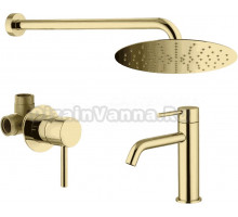 Комплект для ванной Plumberia Selection Ixo KITXO01OR53 С ВНУТРЕННЕЙ ЧАСТЬЮ, золото 24к