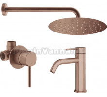 Комплект для ванной Plumberia Selection Ixo KITXO01RS53 С ВНУТРЕННЕЙ ЧАСТЬЮ, медь брашированная