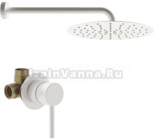 Душевой комплект Plumberia Selection Ixo KITXO01BO С ВНУТРЕННЕЙ ЧАСТЬЮ, белый матовый